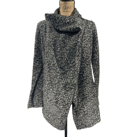 Willi Smith Snow Leopard Cardigan Size Small Wool Blend - Picture 1 of 7